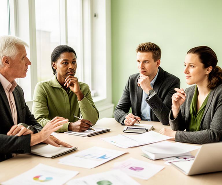 Directieteam bespreekt stuurinformatie rond een tafel in een lichte vergaderruimte in Twente
